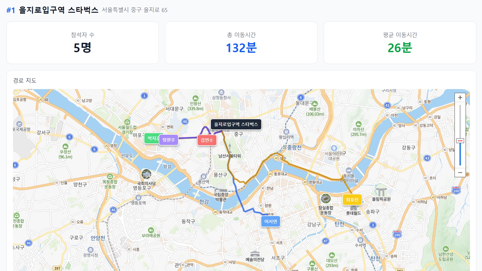 이동 거리 계산기